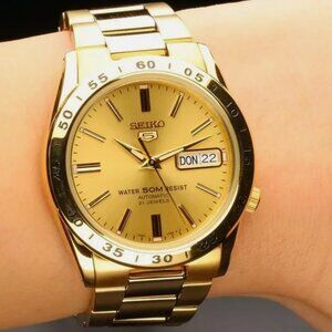 NEW Seiko Automatic Gold Tone Analog Men's Watch